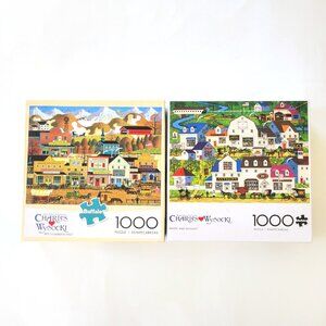 2 Charles Wysocki 1000 Piece Jigsaw Puzzles Americana Art Complete